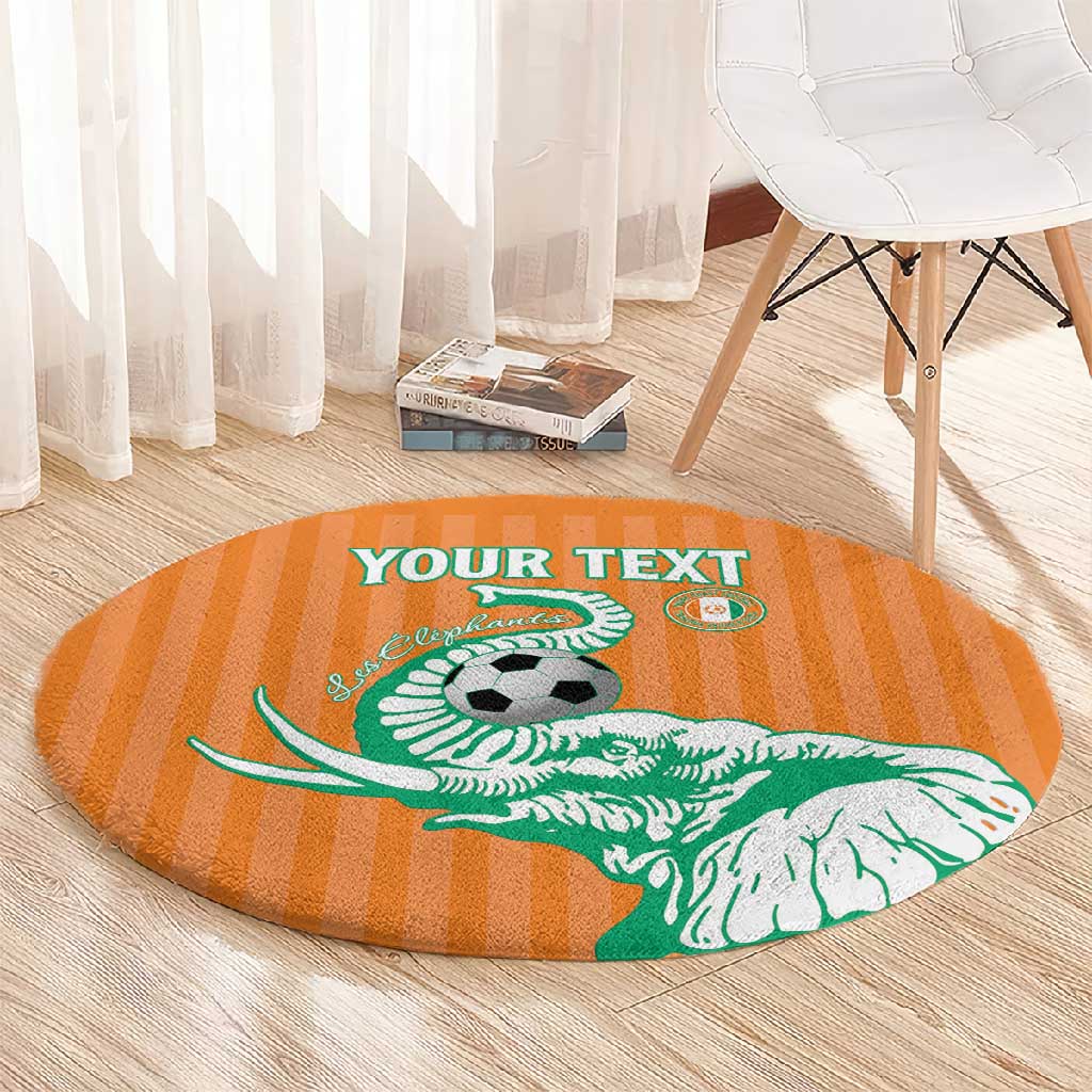 Custom Cote dIvoire Football Round Carpet Les Elephants LT15