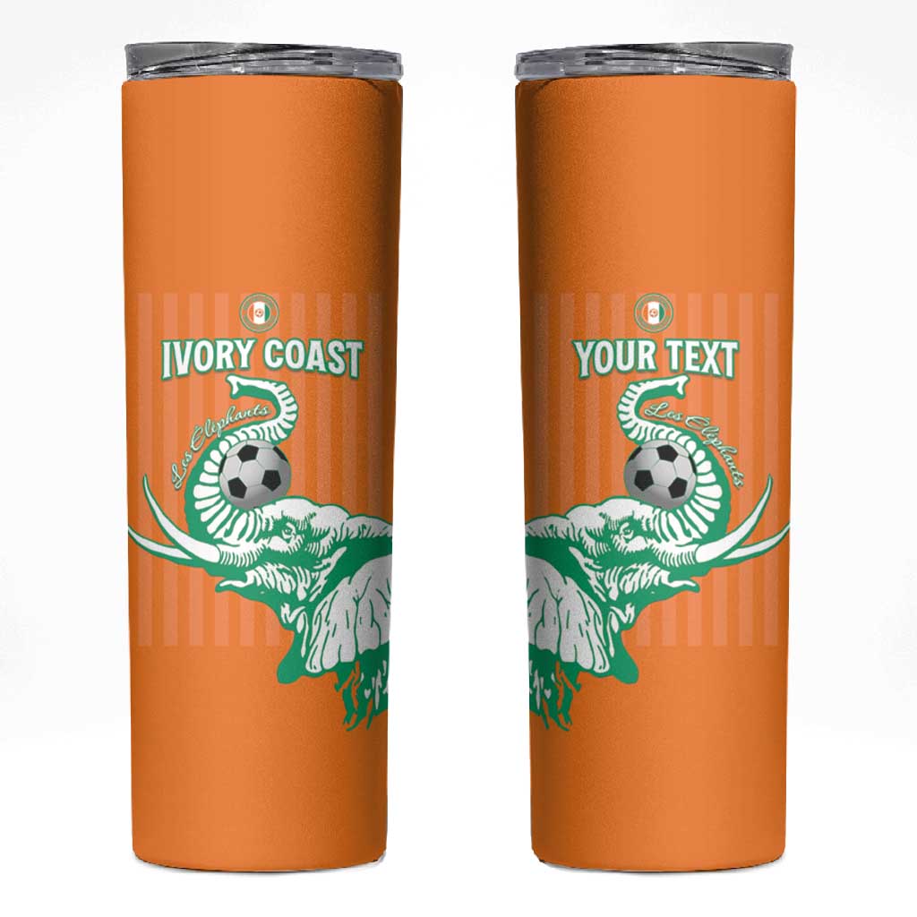 Custom Cote dIvoire Football Skinny Tumbler Les Elephants LT15