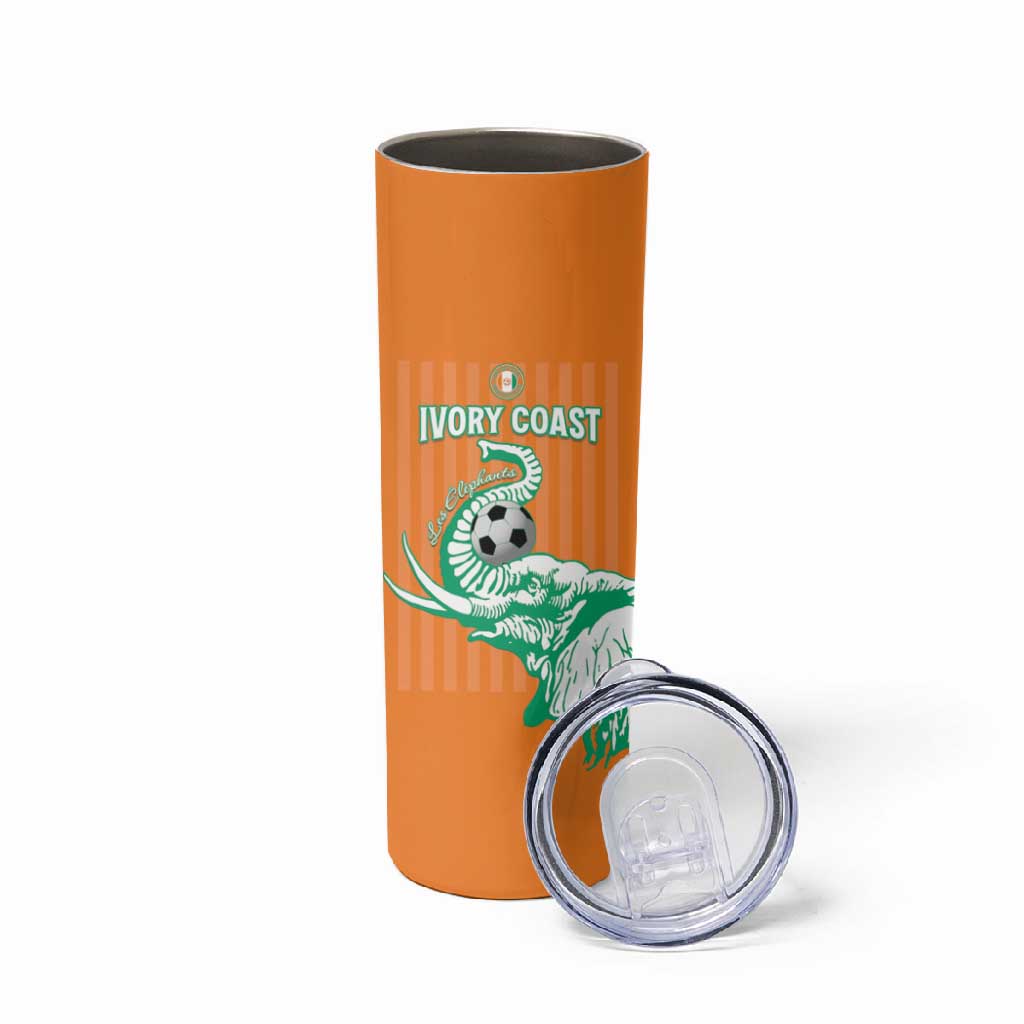 Custom Cote dIvoire Football Skinny Tumbler Les Elephants LT15
