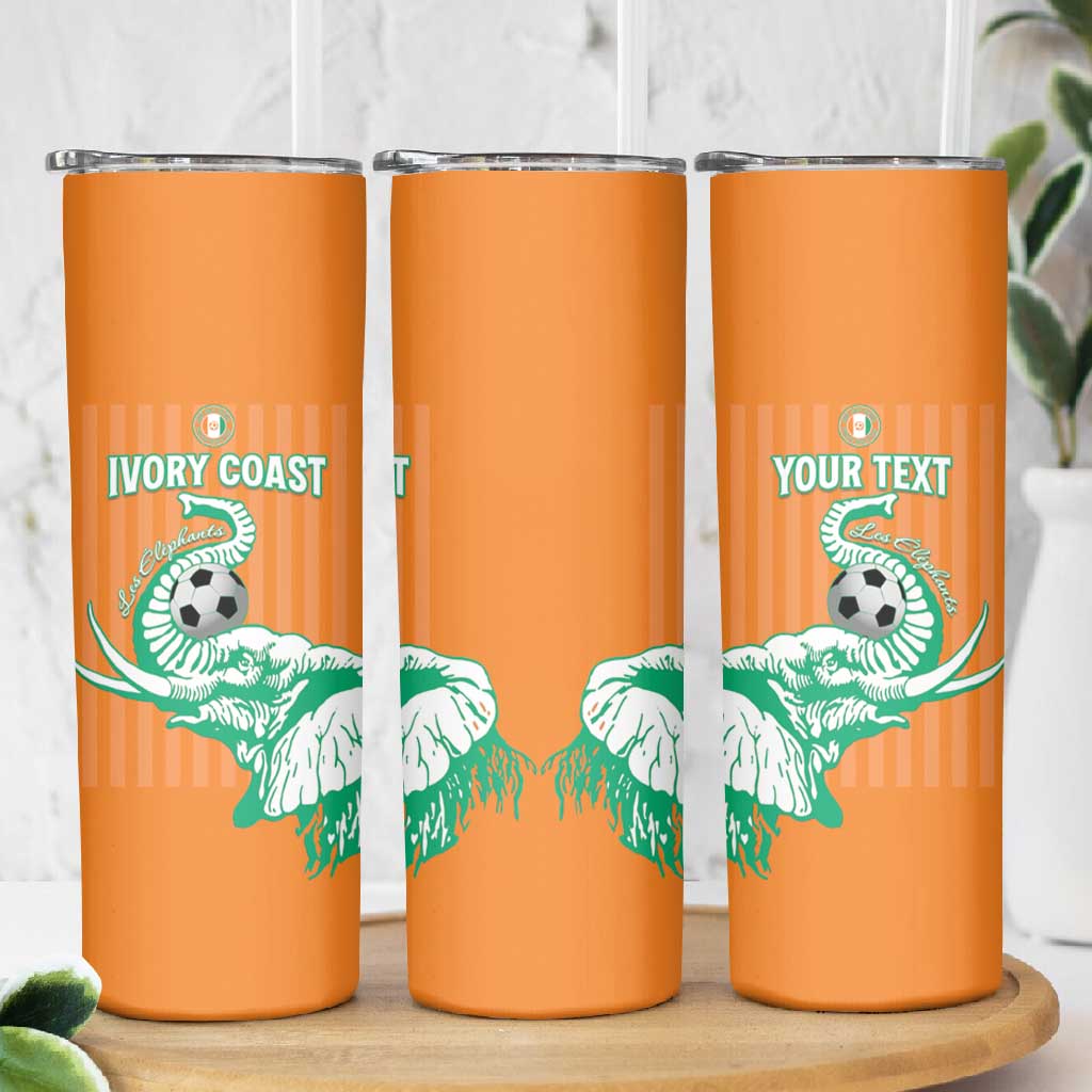 Custom Cote dIvoire Football Skinny Tumbler Les Elephants LT15