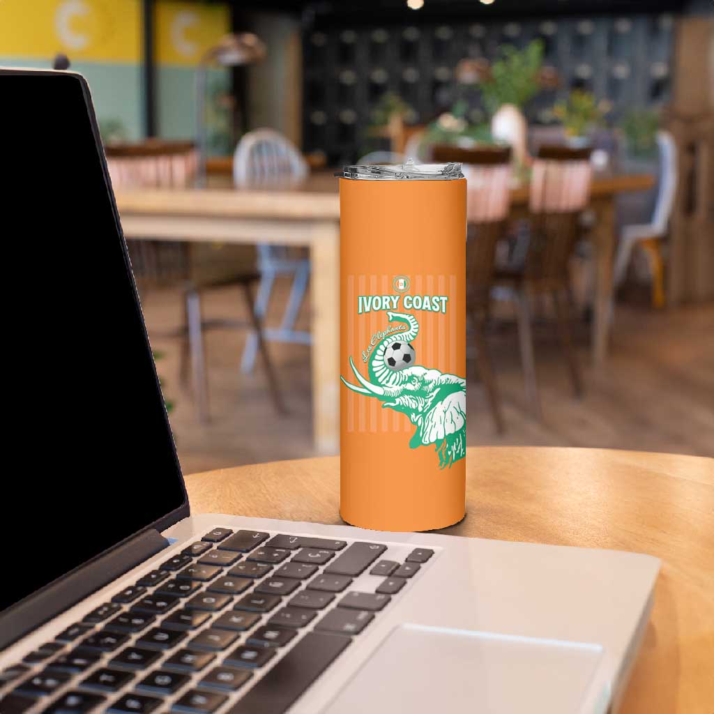 Custom Cote dIvoire Football Skinny Tumbler Les Elephants LT15