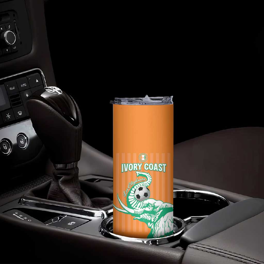 Custom Cote dIvoire Football Skinny Tumbler Les Elephants LT15