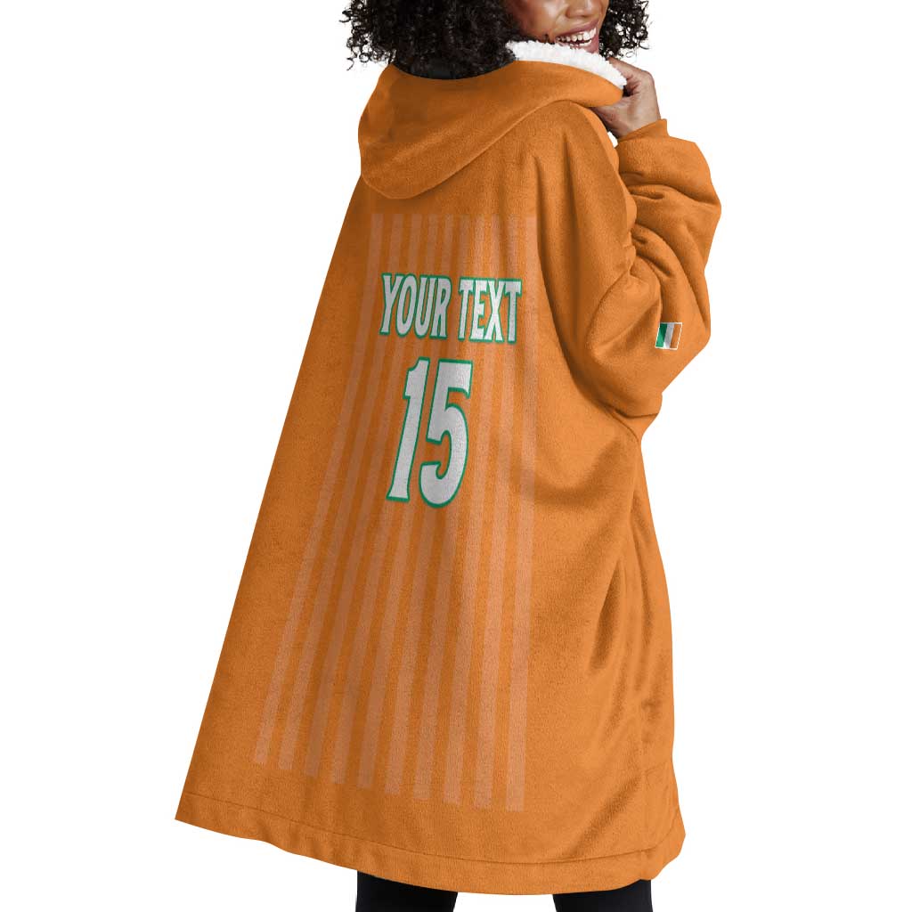 Custom Cote dIvoire Football Wearable Blanket Hoodie Les Elephants LT15
