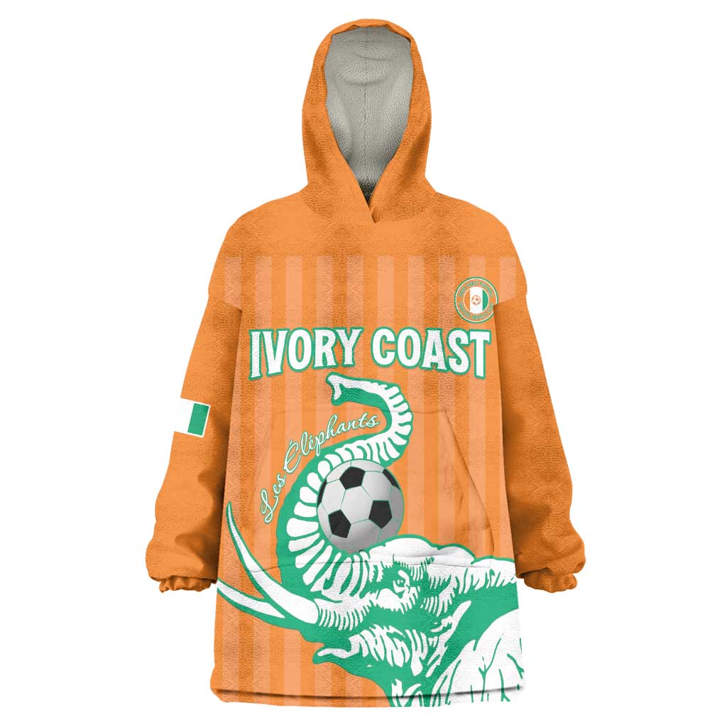 Custom Cote dIvoire Football Wearable Blanket Hoodie Les Elephants LT15
