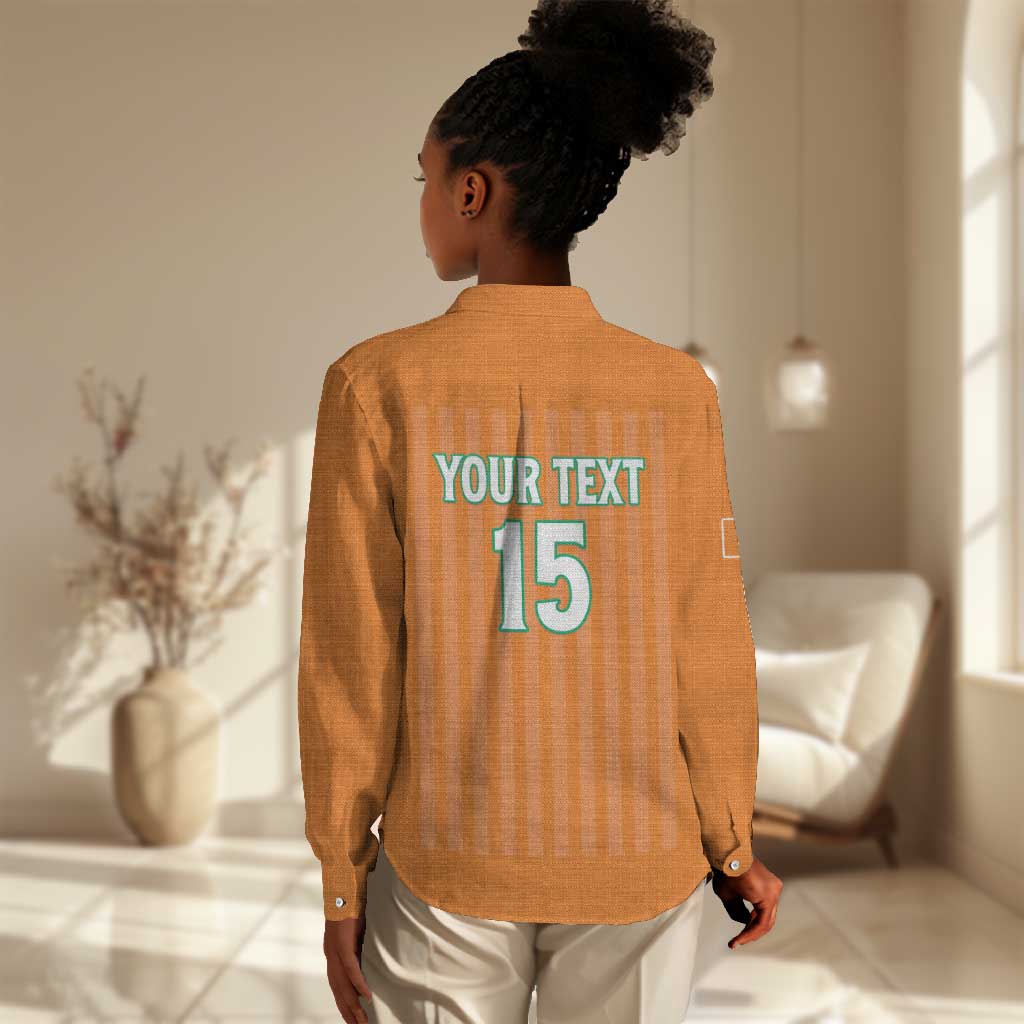 Custom Cote dIvoire Football Women Casual Shirt Les Elephants LT15
