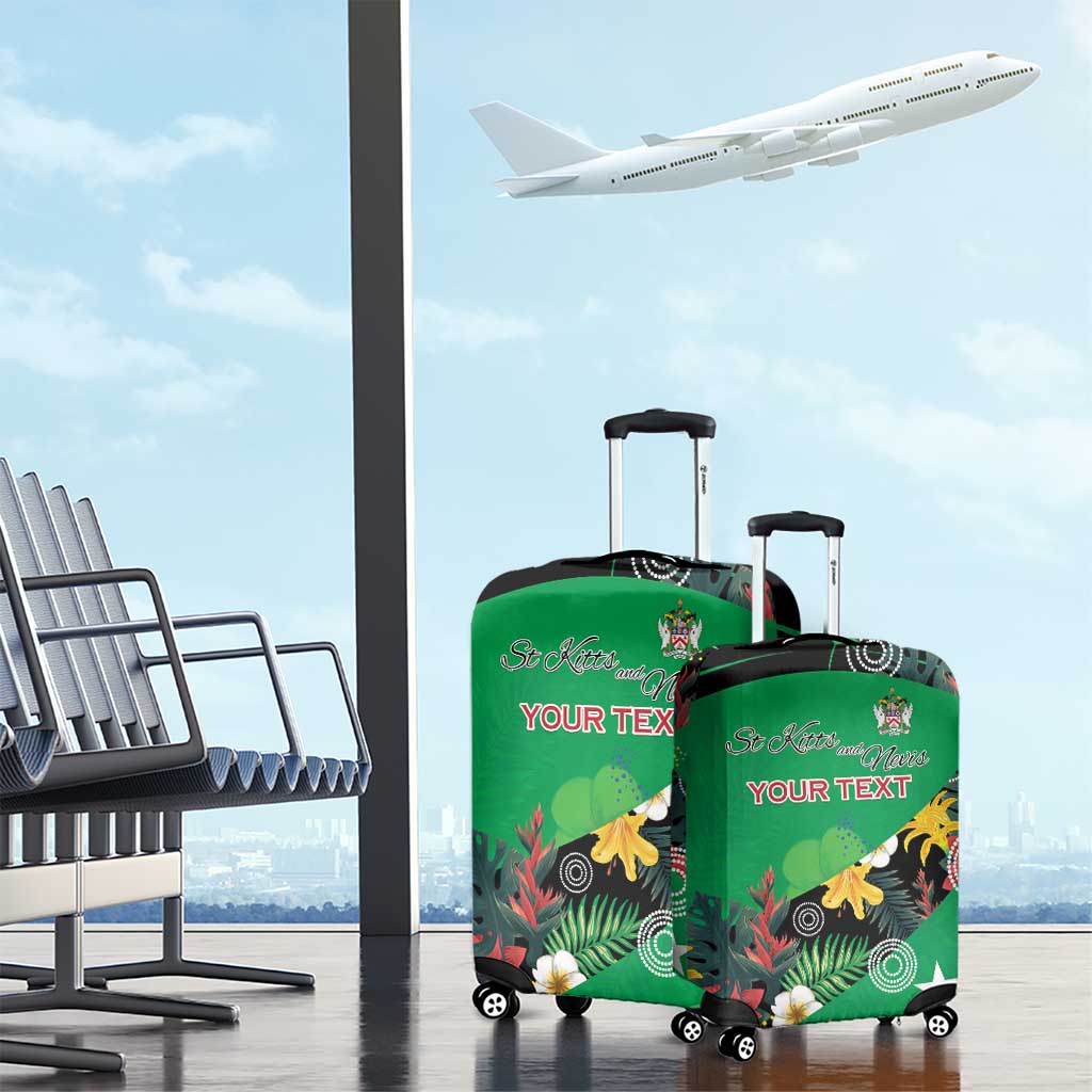 Custom St Kitts and Nevis Cricket Luggage Cover Tropical Flowers Jersey LT15