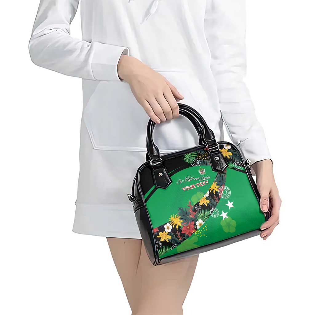 Custom St Kitts and Nevis Cricket Shoulder Handbag Tropical Flowers Jersey LT15