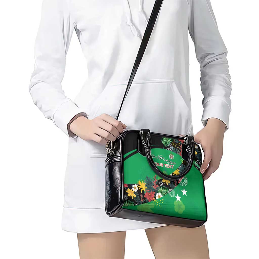 Custom St Kitts and Nevis Cricket Shoulder Handbag Tropical Flowers Jersey LT15