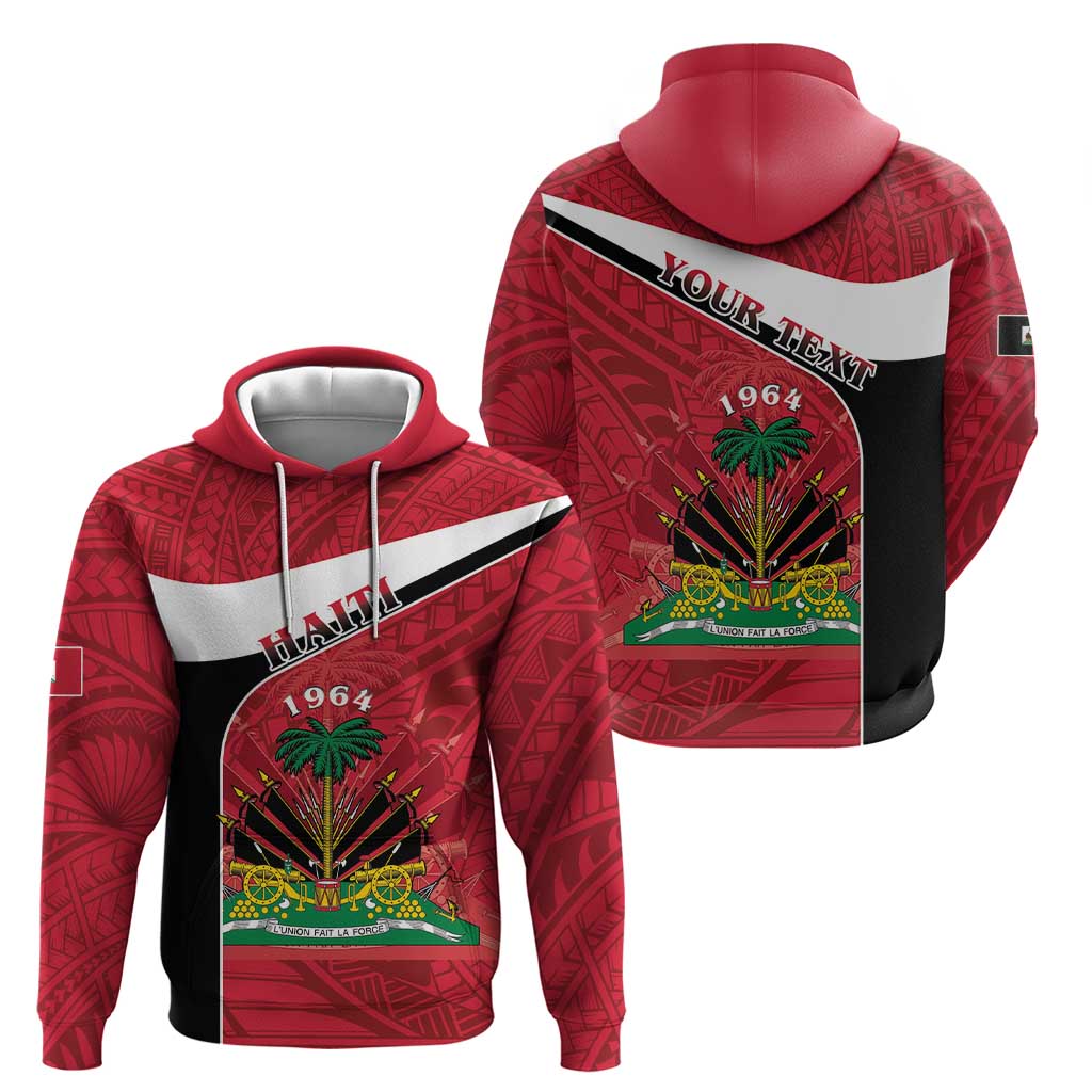 Personalized Haiti Hoodie Flag 1964 Coat Of Arms - Polynesian Style LT15
