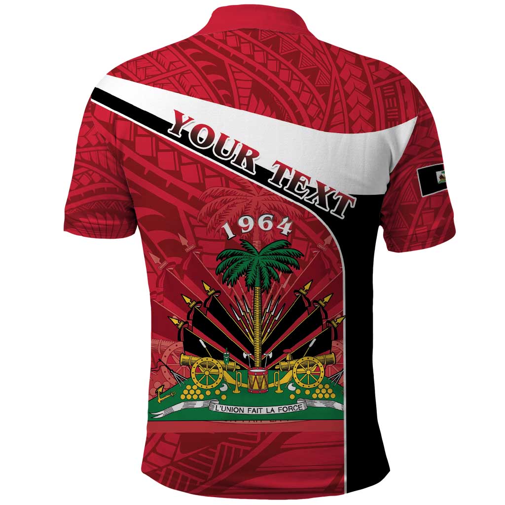 Personalized Haiti Polo Shirt Flag 1964 Coat Of Arms - Polynesian Style LT15