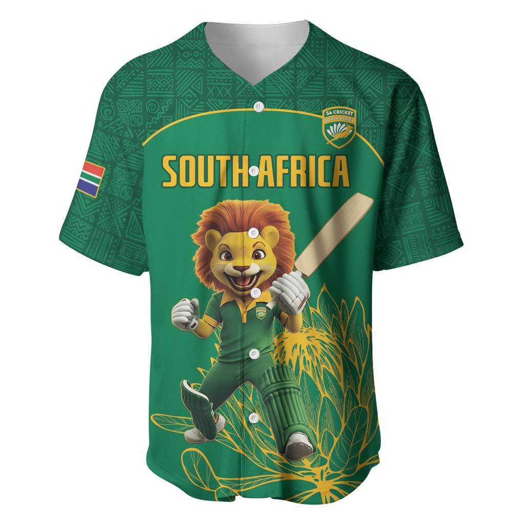 Custom South Africa Baseball Jersey Lion Mascot Proteas Cricket LT15