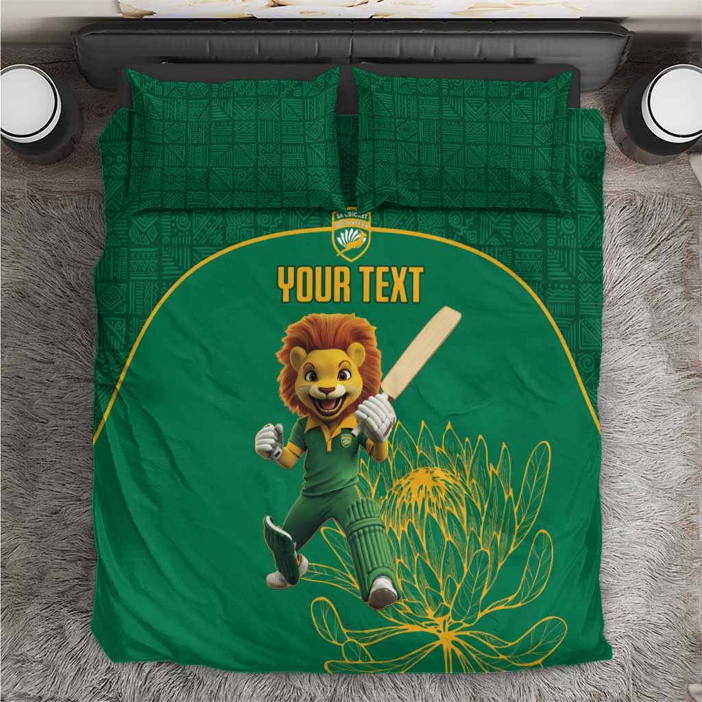 Custom South Africa Bedding Set Lion Mascot Proteas Cricket LT15