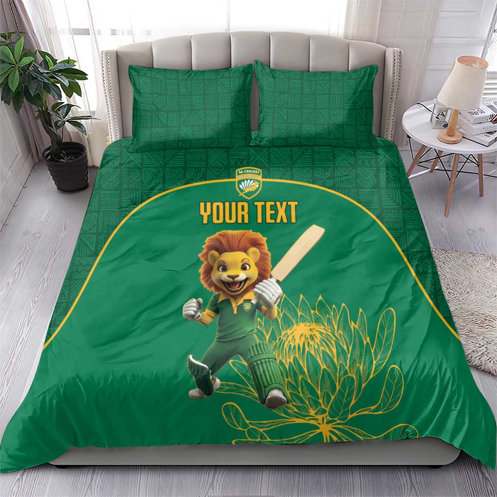 Custom South Africa Bedding Set Lion Mascot Proteas Cricket LT15