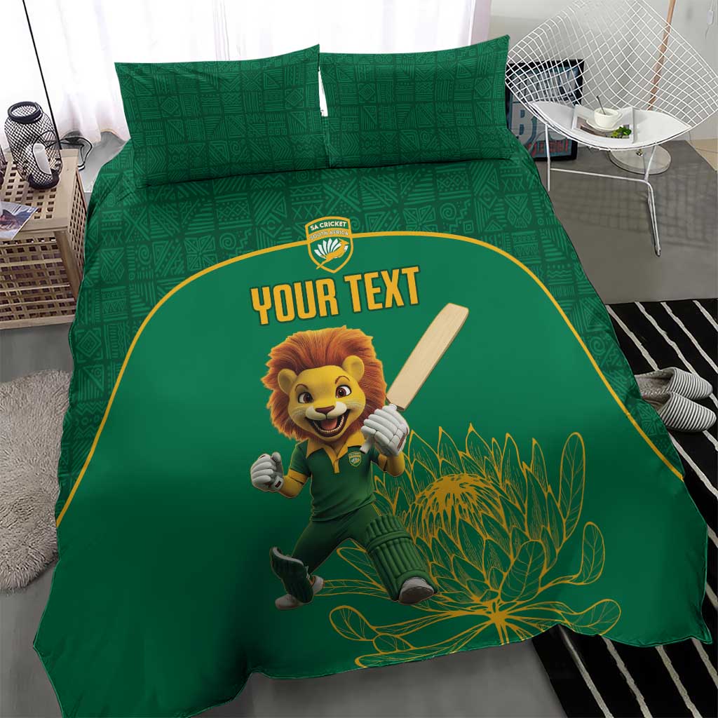 Custom South Africa Bedding Set Lion Mascot Proteas Cricket LT15