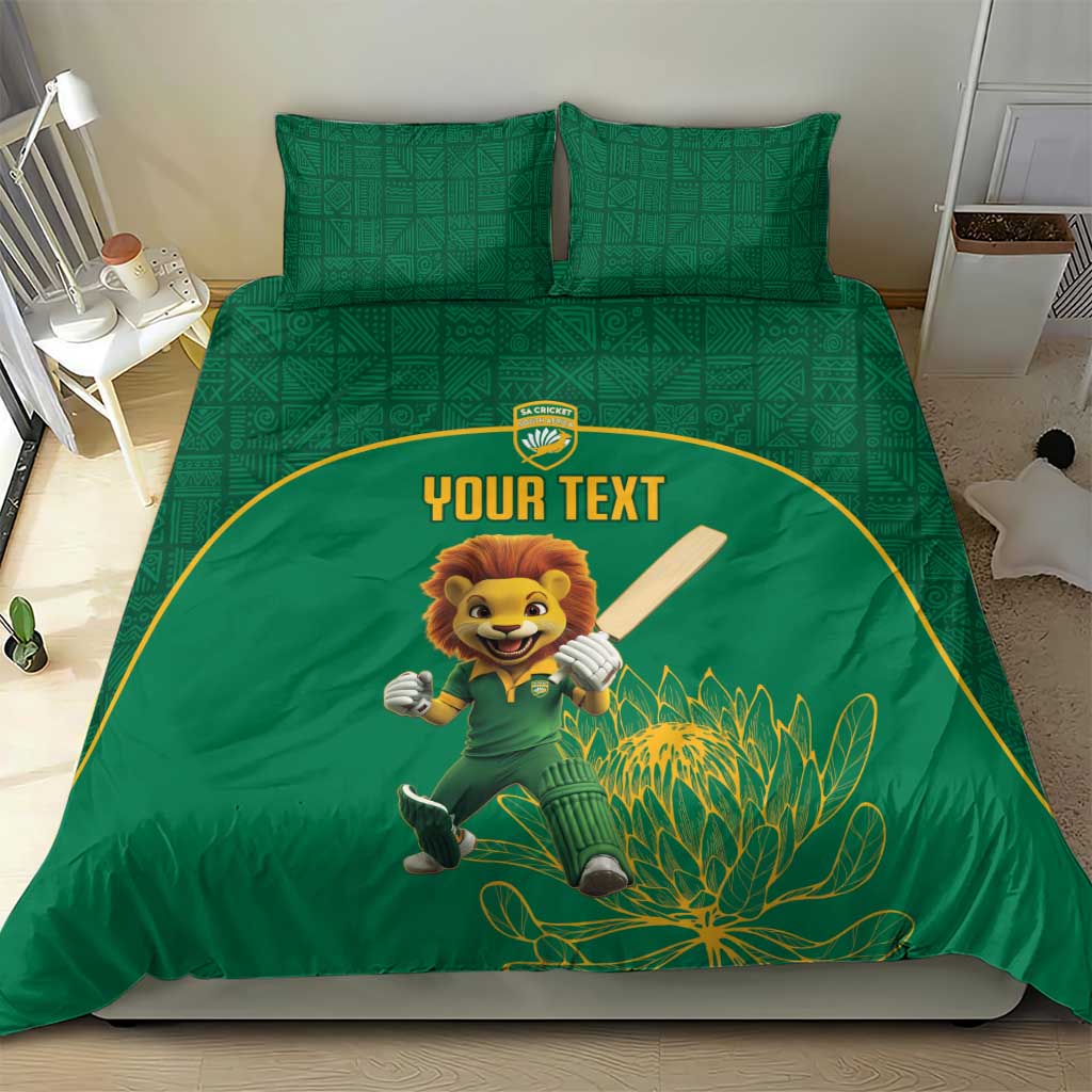 Custom South Africa Bedding Set Lion Mascot Proteas Cricket LT15