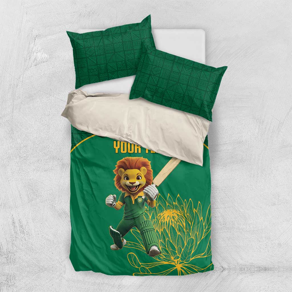 Custom South Africa Bedding Set Lion Mascot Proteas Cricket LT15