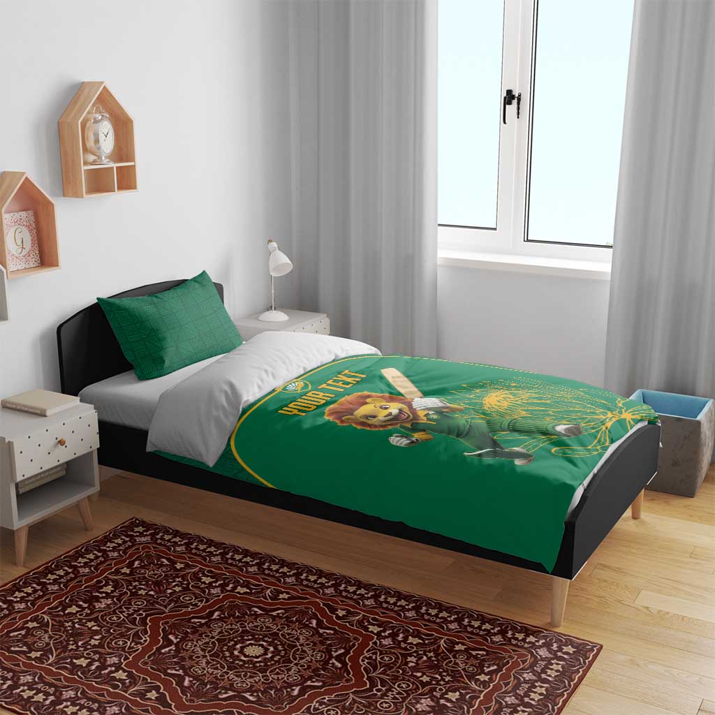 Custom South Africa Bedding Set Lion Mascot Proteas Cricket LT15