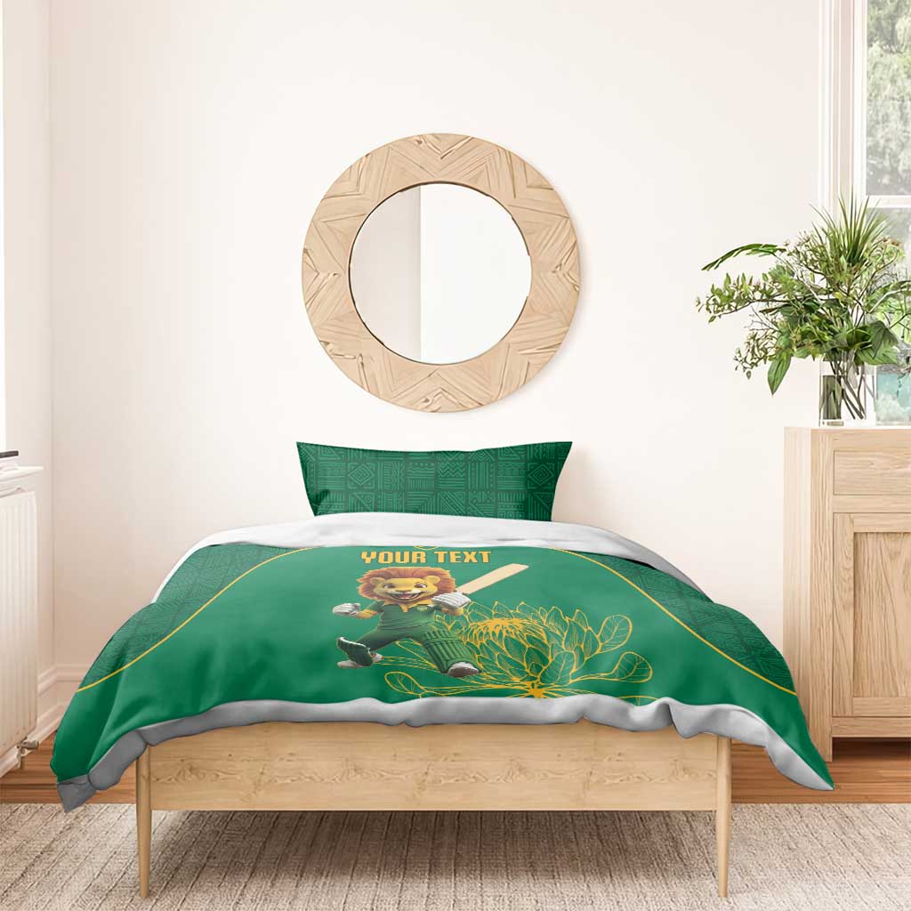 Custom South Africa Bedding Set Lion Mascot Proteas Cricket LT15