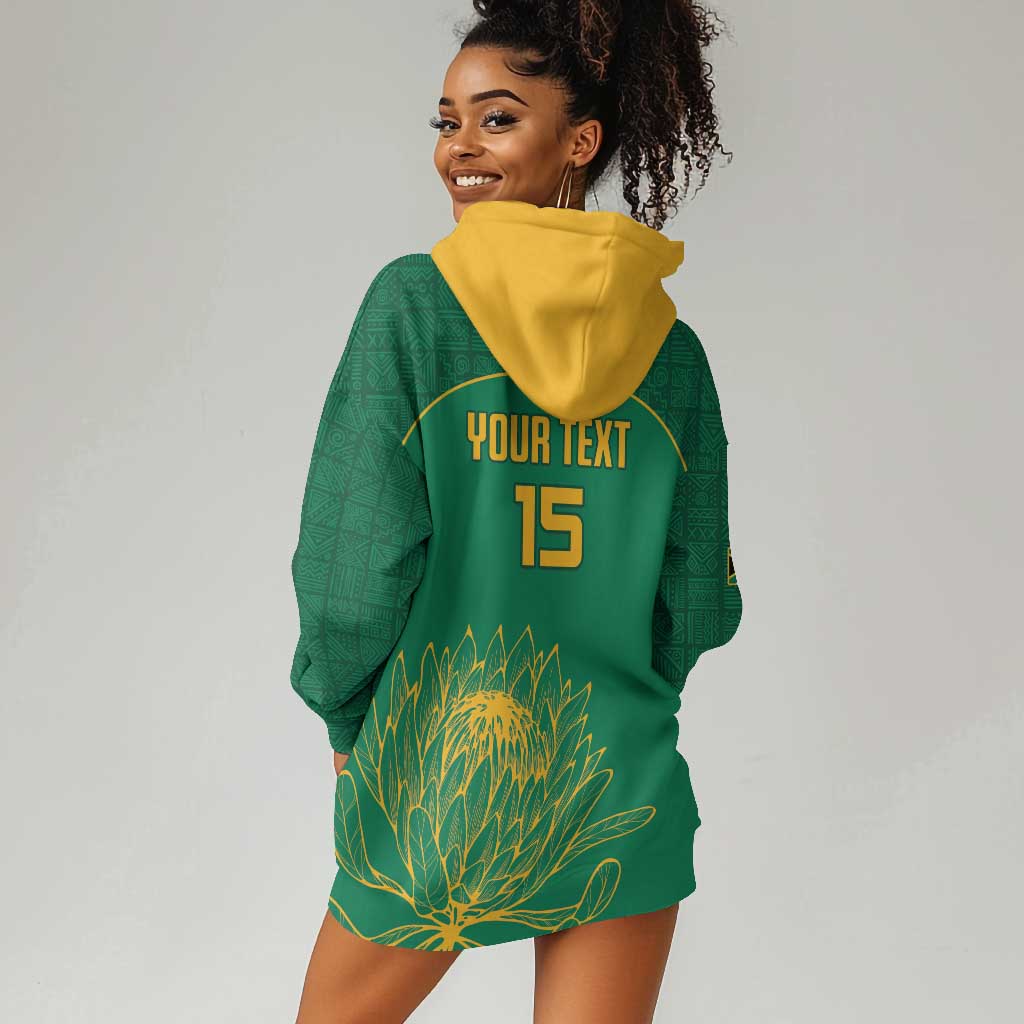 Custom South Africa Hoodie Dress Lion Mascot Proteas Cricket LT15