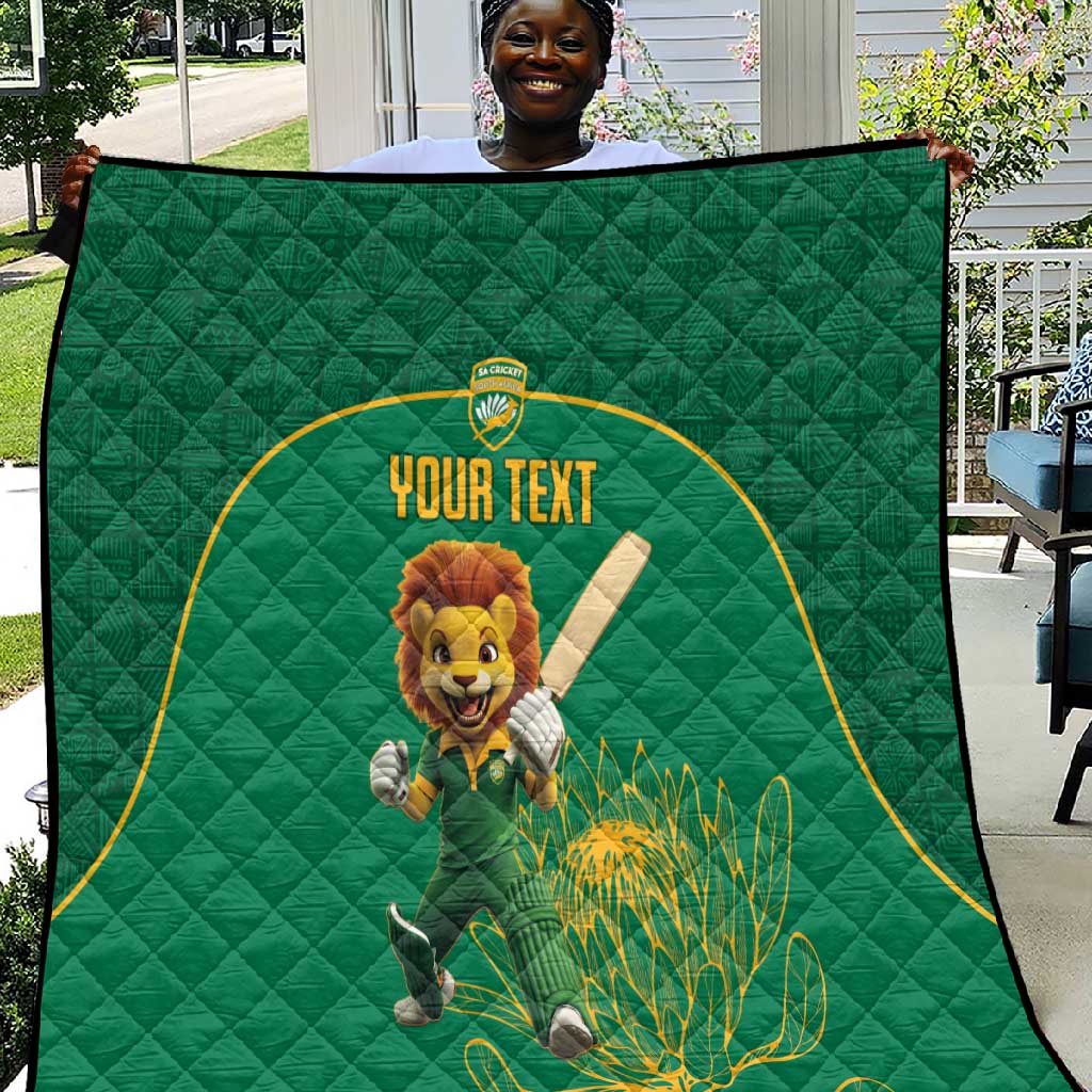 Custom South Africa Quilt Lion Mascot Proteas Cricket LT15