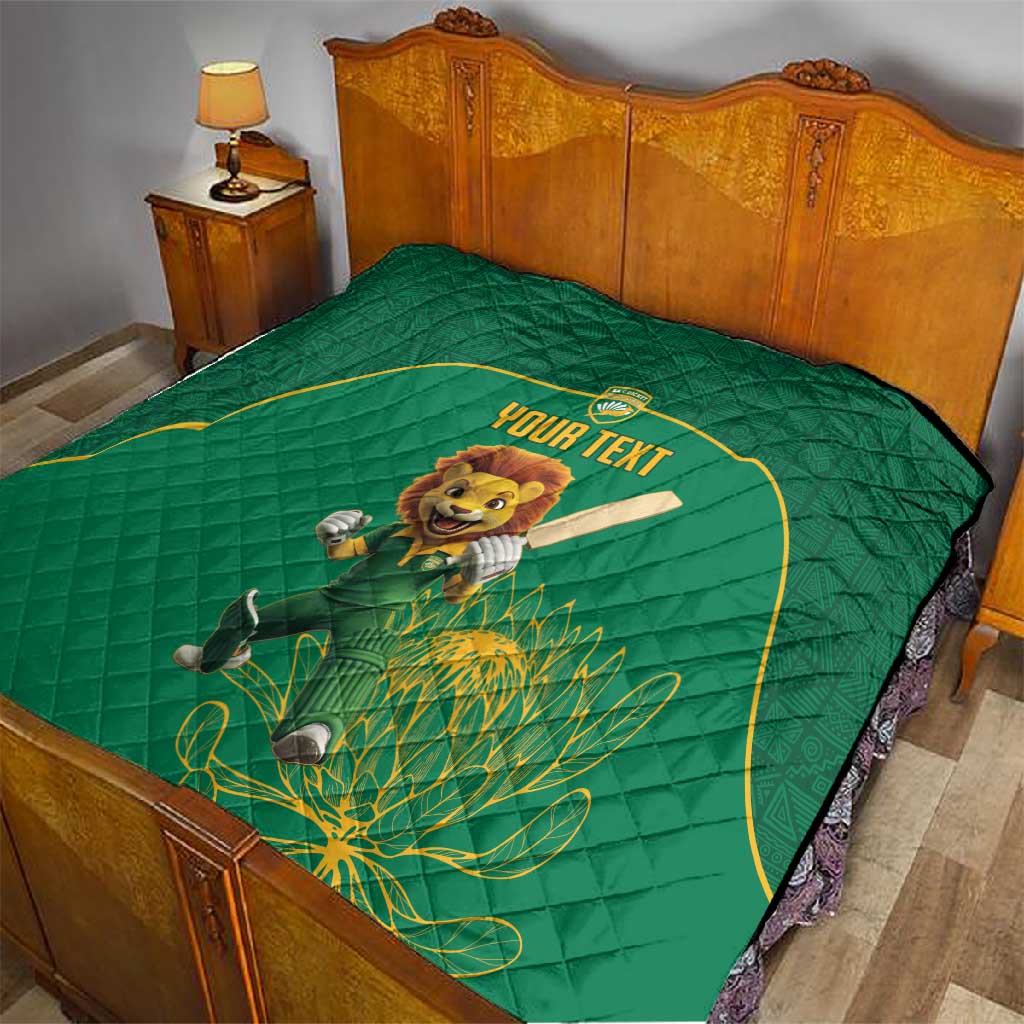 Custom South Africa Quilt Lion Mascot Proteas Cricket LT15