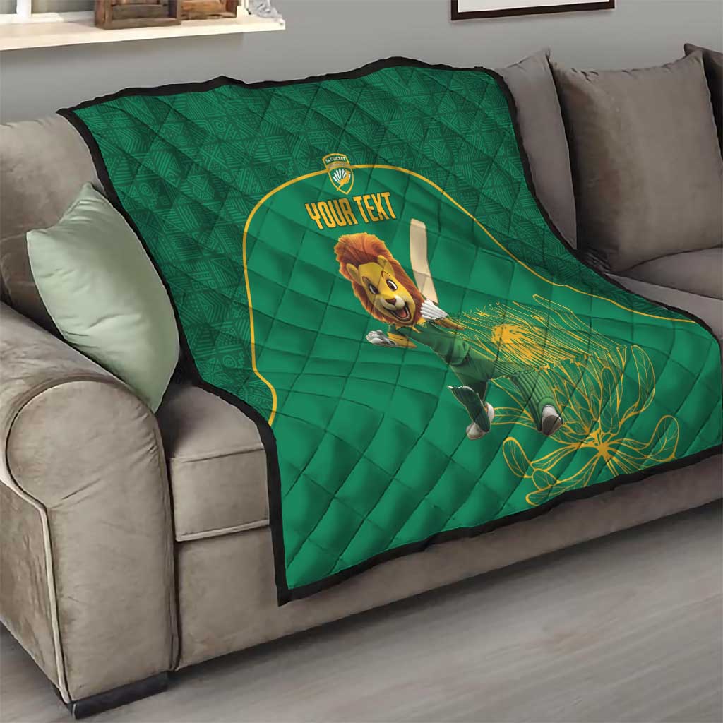 Custom South Africa Quilt Lion Mascot Proteas Cricket LT15