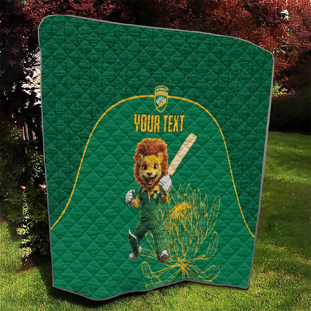 Custom South Africa Quilt Lion Mascot Proteas Cricket LT15