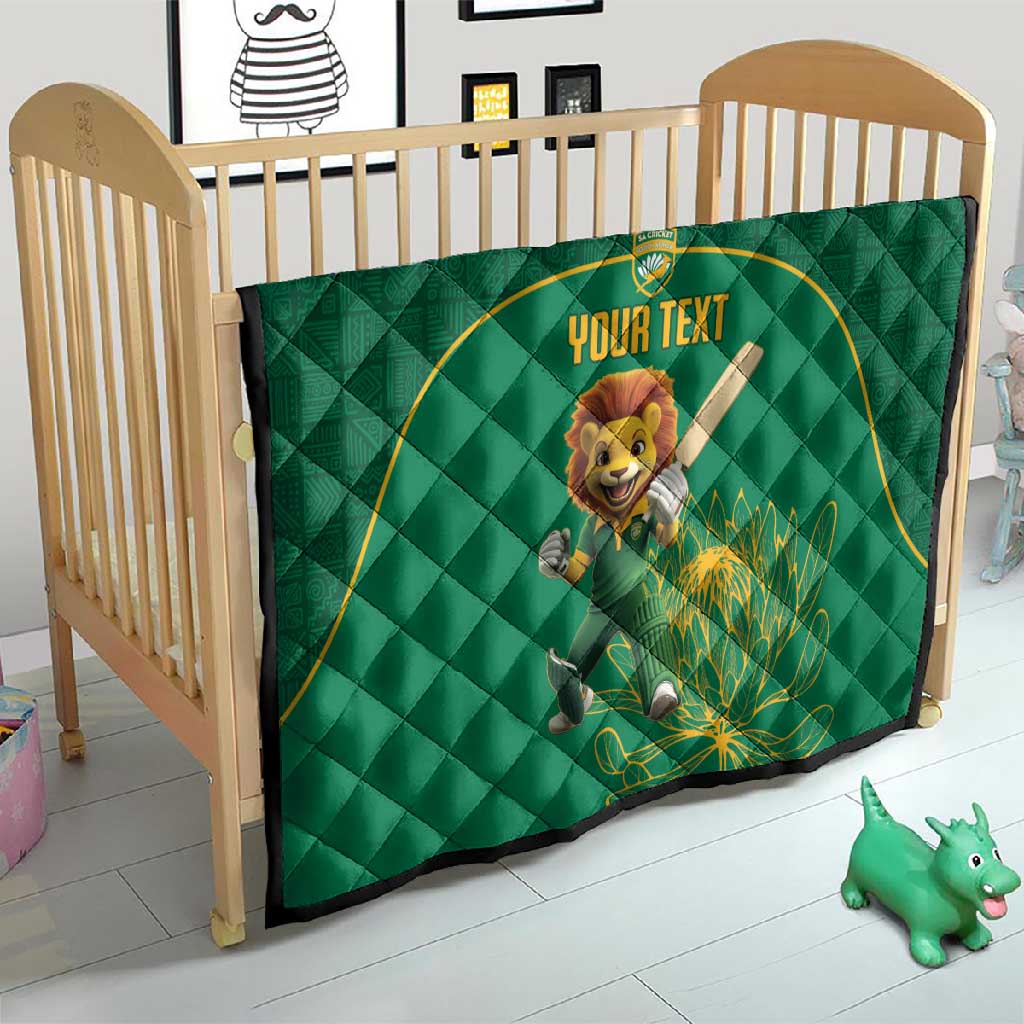 Custom South Africa Quilt Lion Mascot Proteas Cricket LT15
