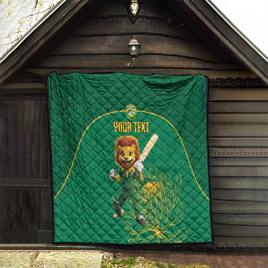 Custom South Africa Quilt Lion Mascot Proteas Cricket LT15