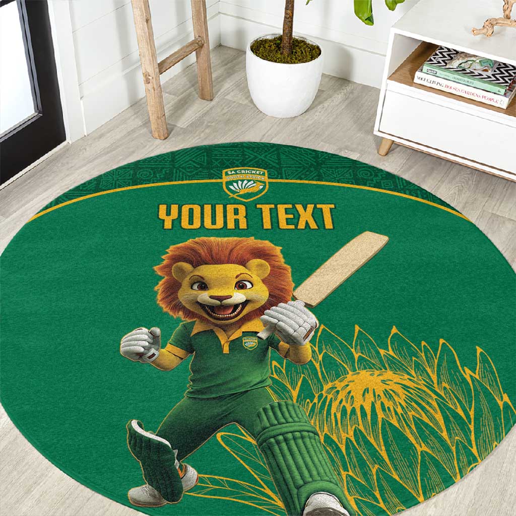 Custom South Africa Round Carpet Lion Mascot Proteas Cricket LT15