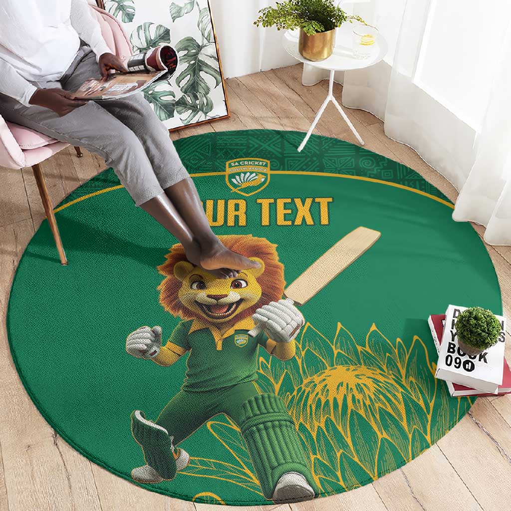 Custom South Africa Round Carpet Lion Mascot Proteas Cricket LT15