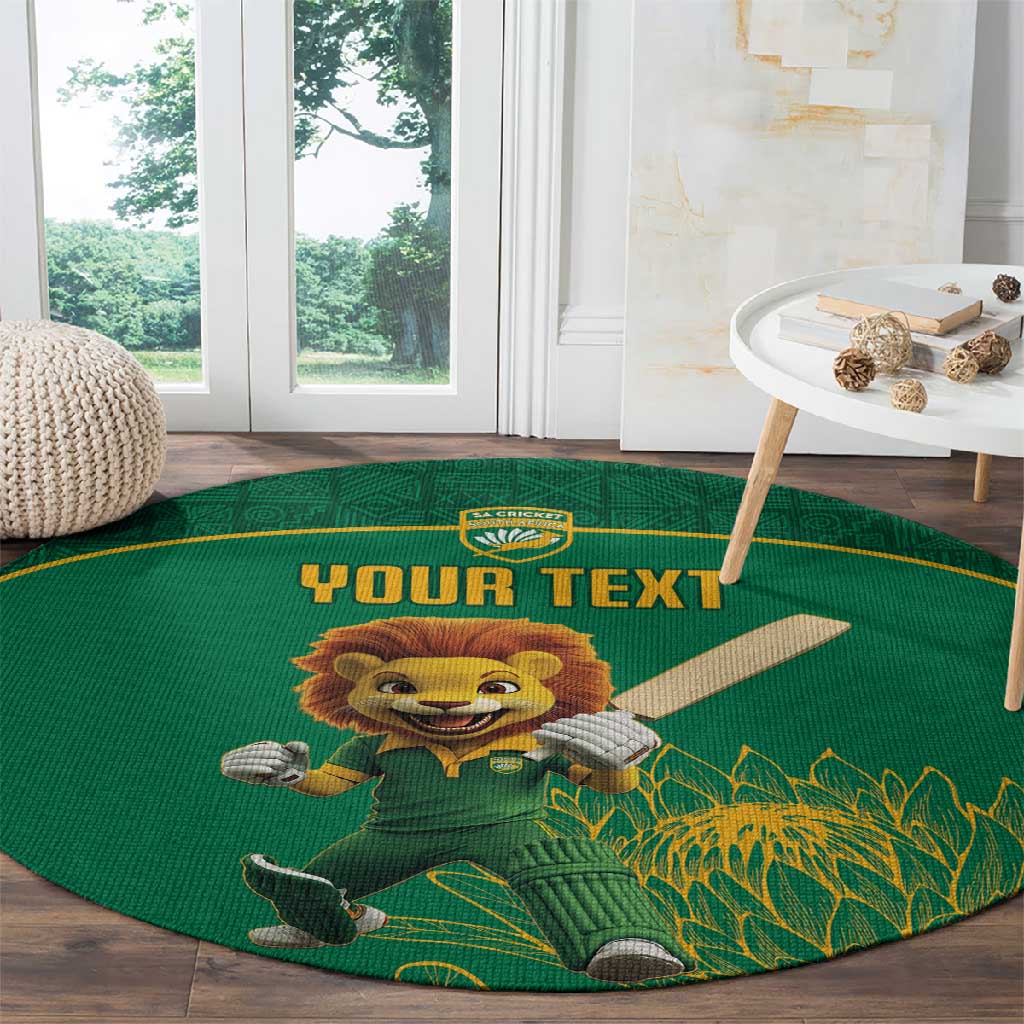 Custom South Africa Round Carpet Lion Mascot Proteas Cricket LT15