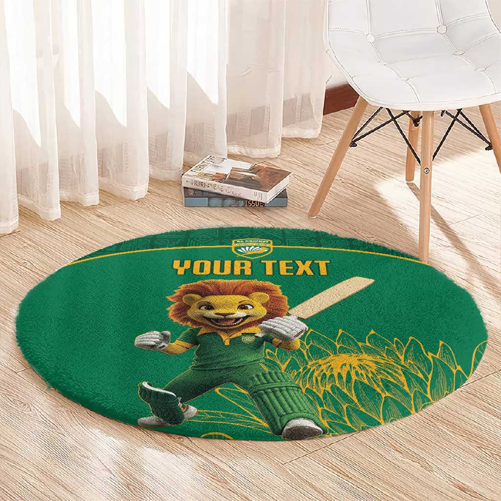 Custom South Africa Round Carpet Lion Mascot Proteas Cricket LT15