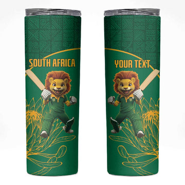 Custom South Africa Skinny Tumbler Lion Mascot Proteas Cricket LT15