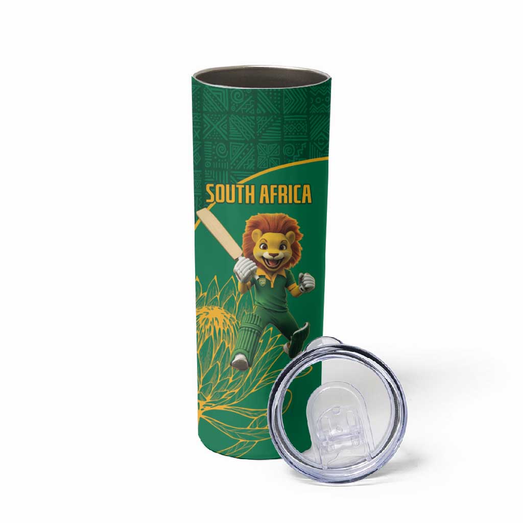 Custom South Africa Skinny Tumbler Lion Mascot Proteas Cricket LT15