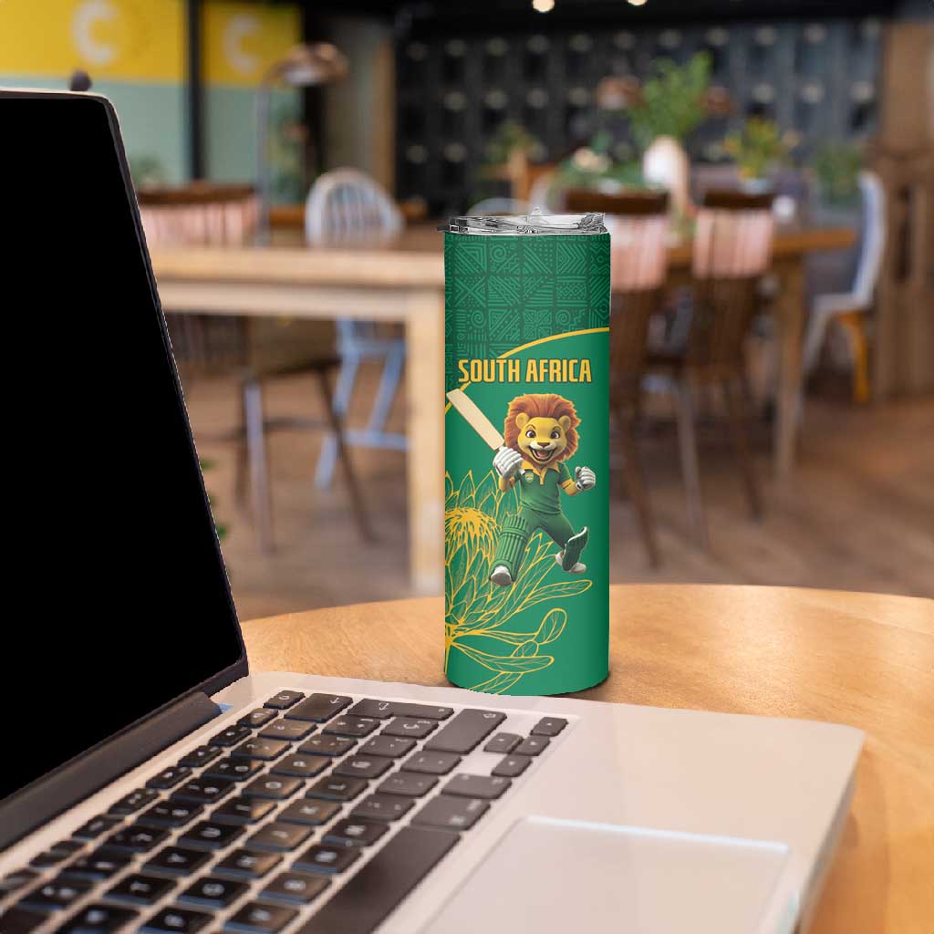 Custom South Africa Skinny Tumbler Lion Mascot Proteas Cricket LT15