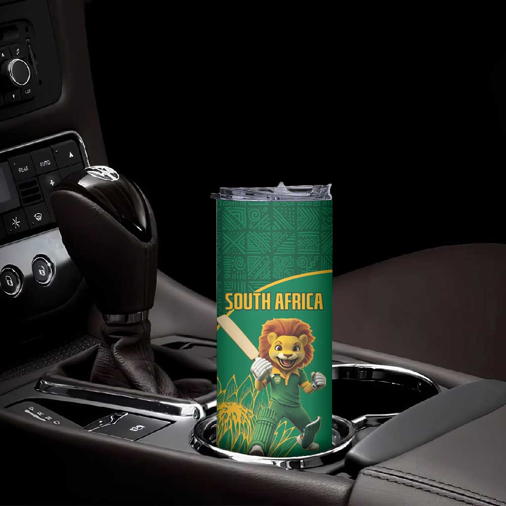 Custom South Africa Skinny Tumbler Lion Mascot Proteas Cricket LT15