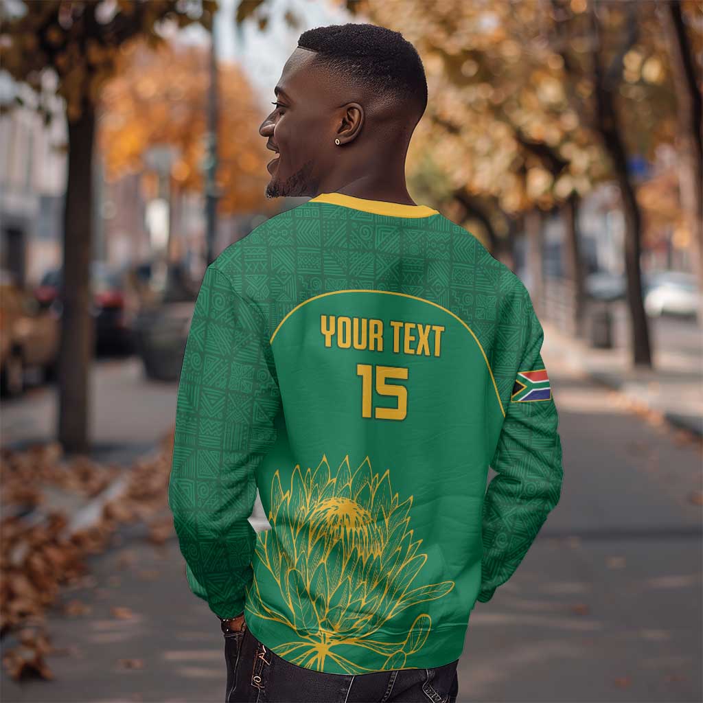 Custom South Africa Sweatshirt Lion Mascot Proteas Cricket LT15