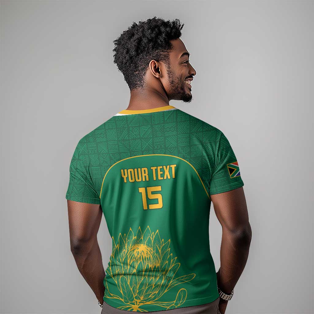 Custom South Africa T shirt Lion Mascot Proteas Cricket LT15