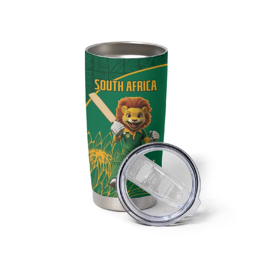 Custom South Africa Tumbler Cup Lion Mascot Proteas Cricket LT15