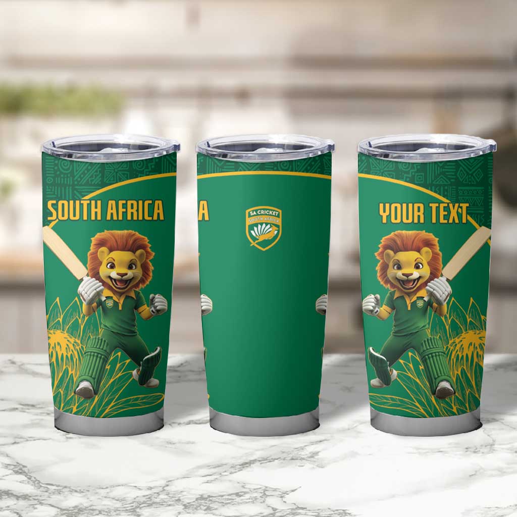 Custom South Africa Tumbler Cup Lion Mascot Proteas Cricket LT15