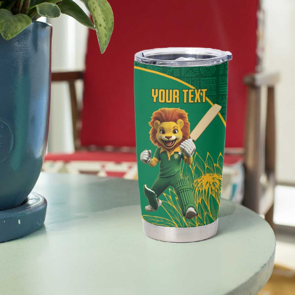 Custom South Africa Tumbler Cup Lion Mascot Proteas Cricket LT15
