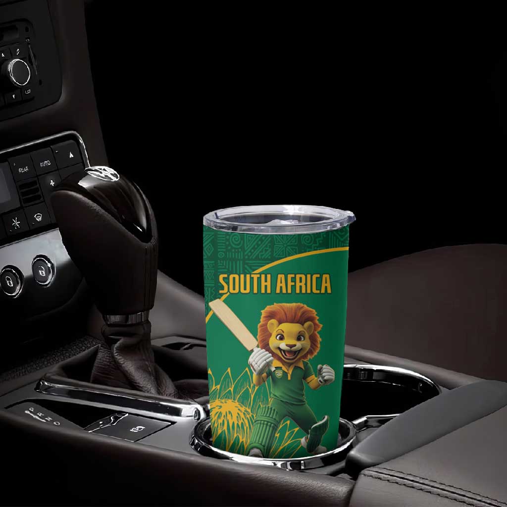 Custom South Africa Tumbler Cup Lion Mascot Proteas Cricket LT15