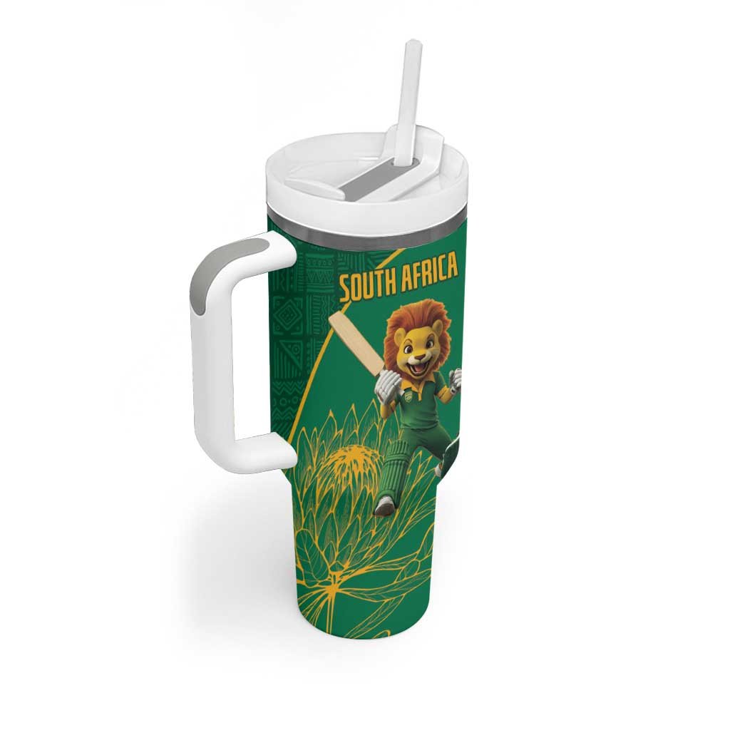Custom South Africa Tumbler With Handle Lion Mascot Proteas Cricket LT15