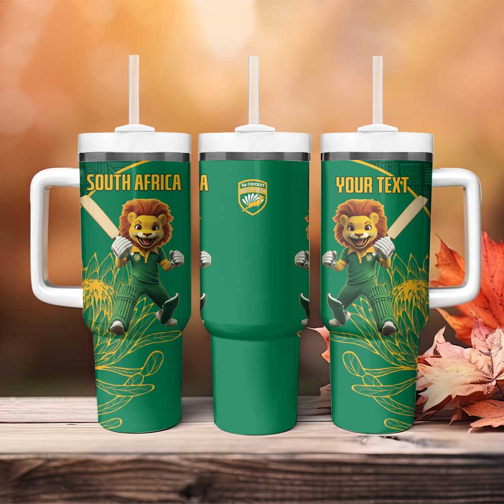 Custom South Africa Tumbler With Handle Lion Mascot Proteas Cricket LT15