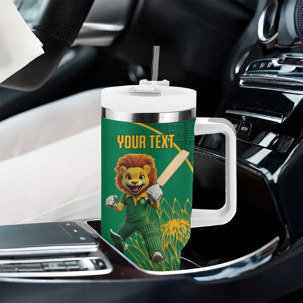 Custom South Africa Tumbler With Handle Lion Mascot Proteas Cricket LT15