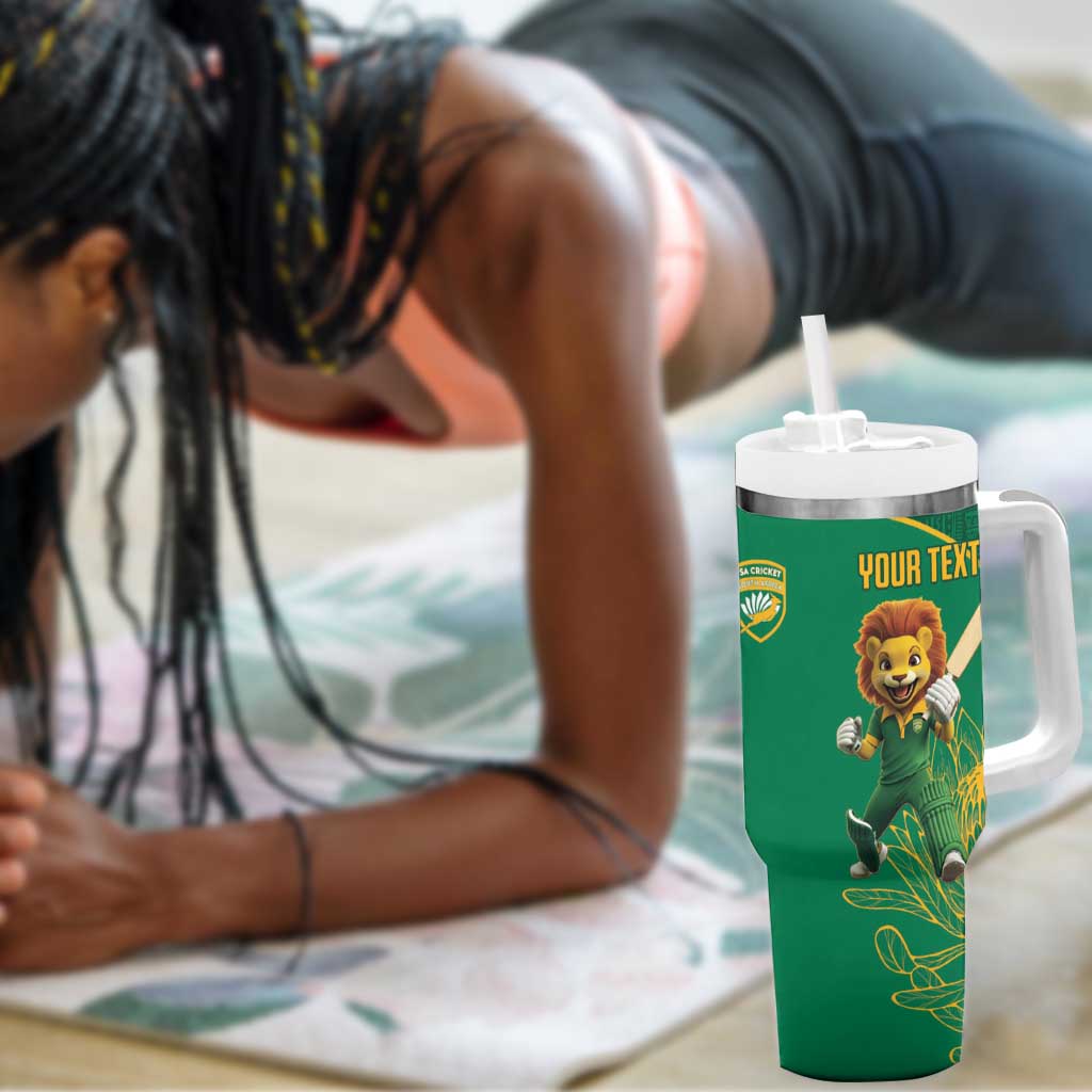Custom South Africa Tumbler With Handle Lion Mascot Proteas Cricket LT15