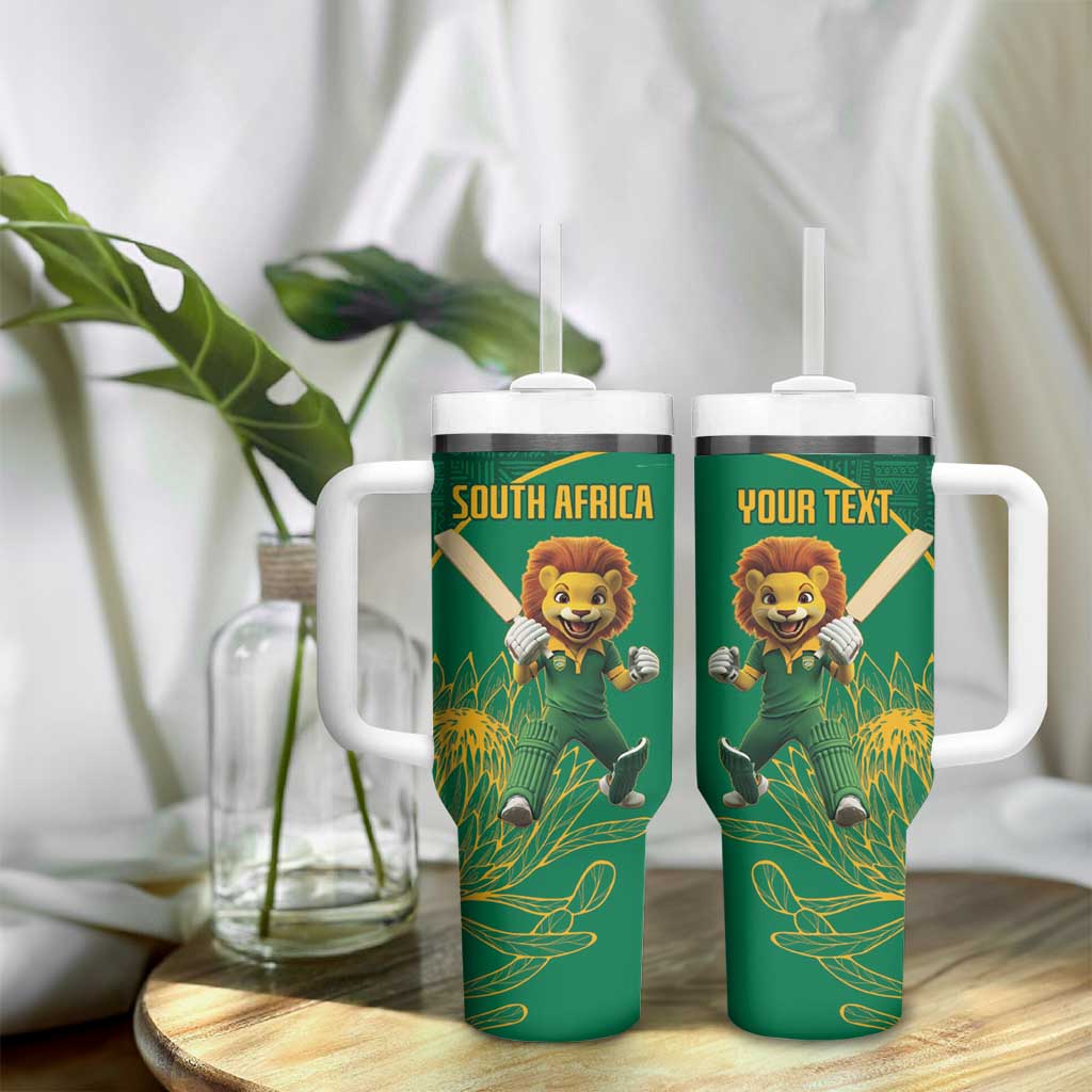 Custom South Africa Tumbler With Handle Lion Mascot Proteas Cricket LT15