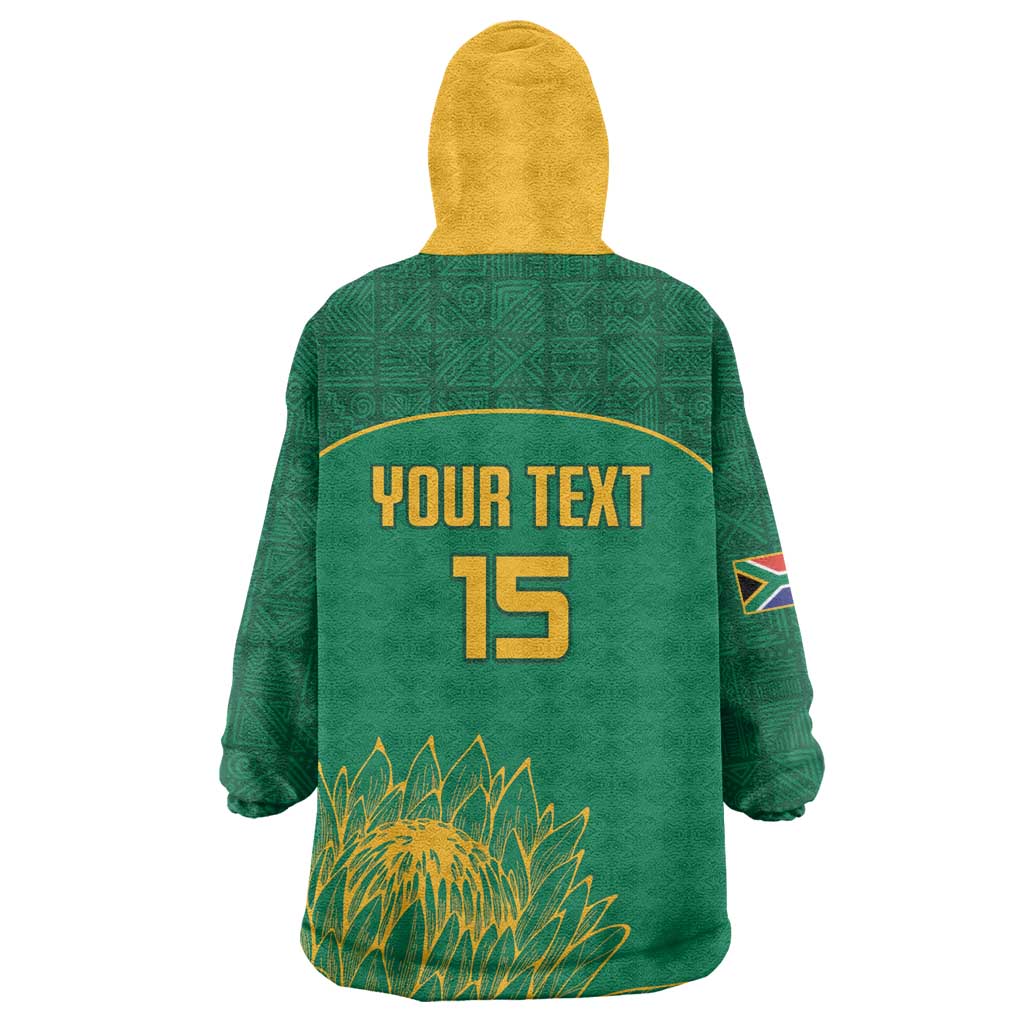 Custom South Africa Wearable Blanket Hoodie Lion Mascot Proteas Cricket LT15