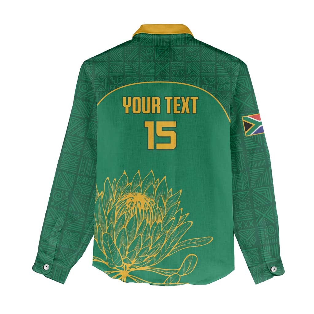 Custom South Africa Women Casual Shirt Lion Mascot Proteas Cricket LT15
